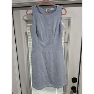 Calvin Klein Womens Light Blue Sleeveless Tiered Seam Sheath Dress